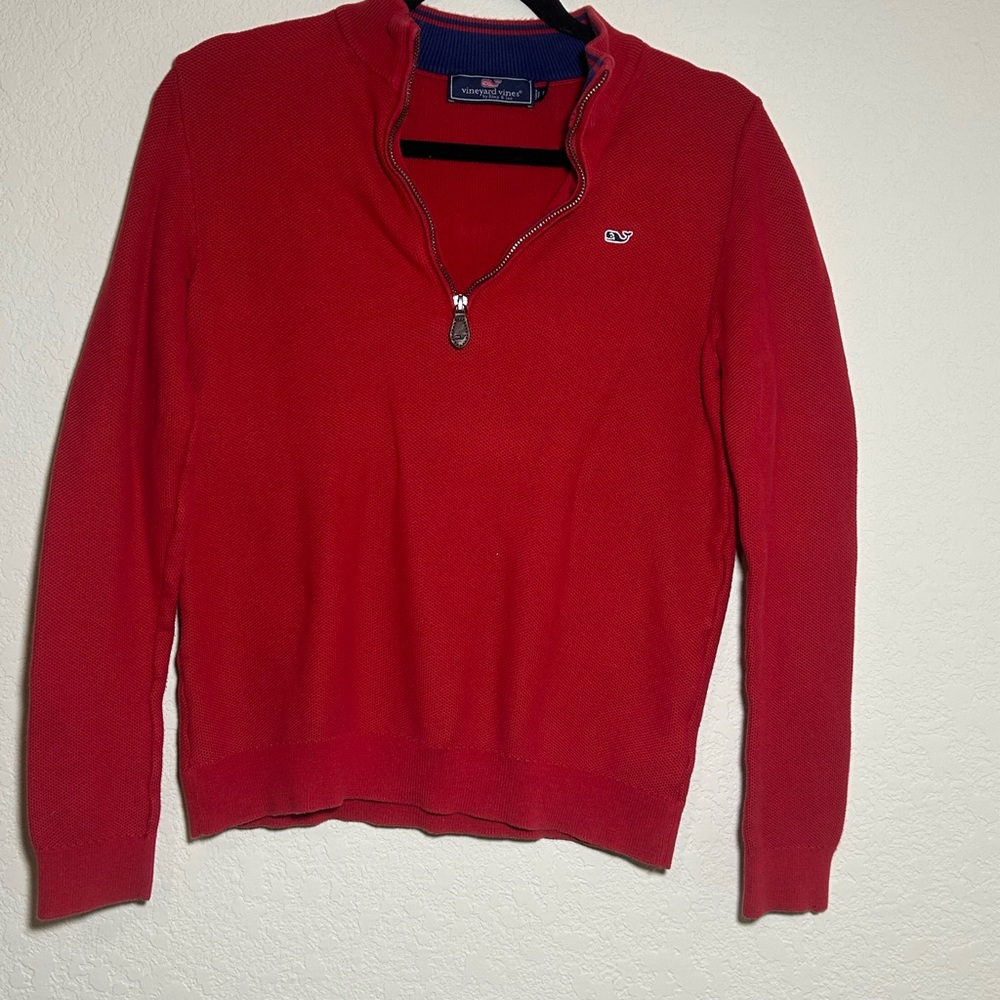 Vineyard Vines Red Zip Up Sweater Classic Fit